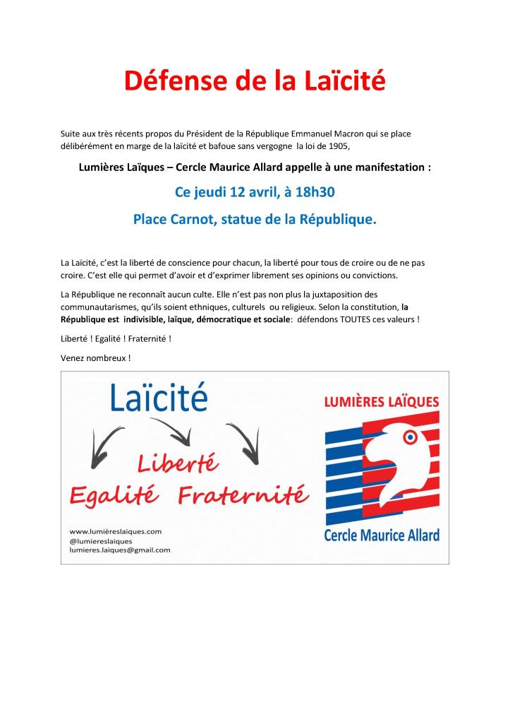 Défense de la Laïcité